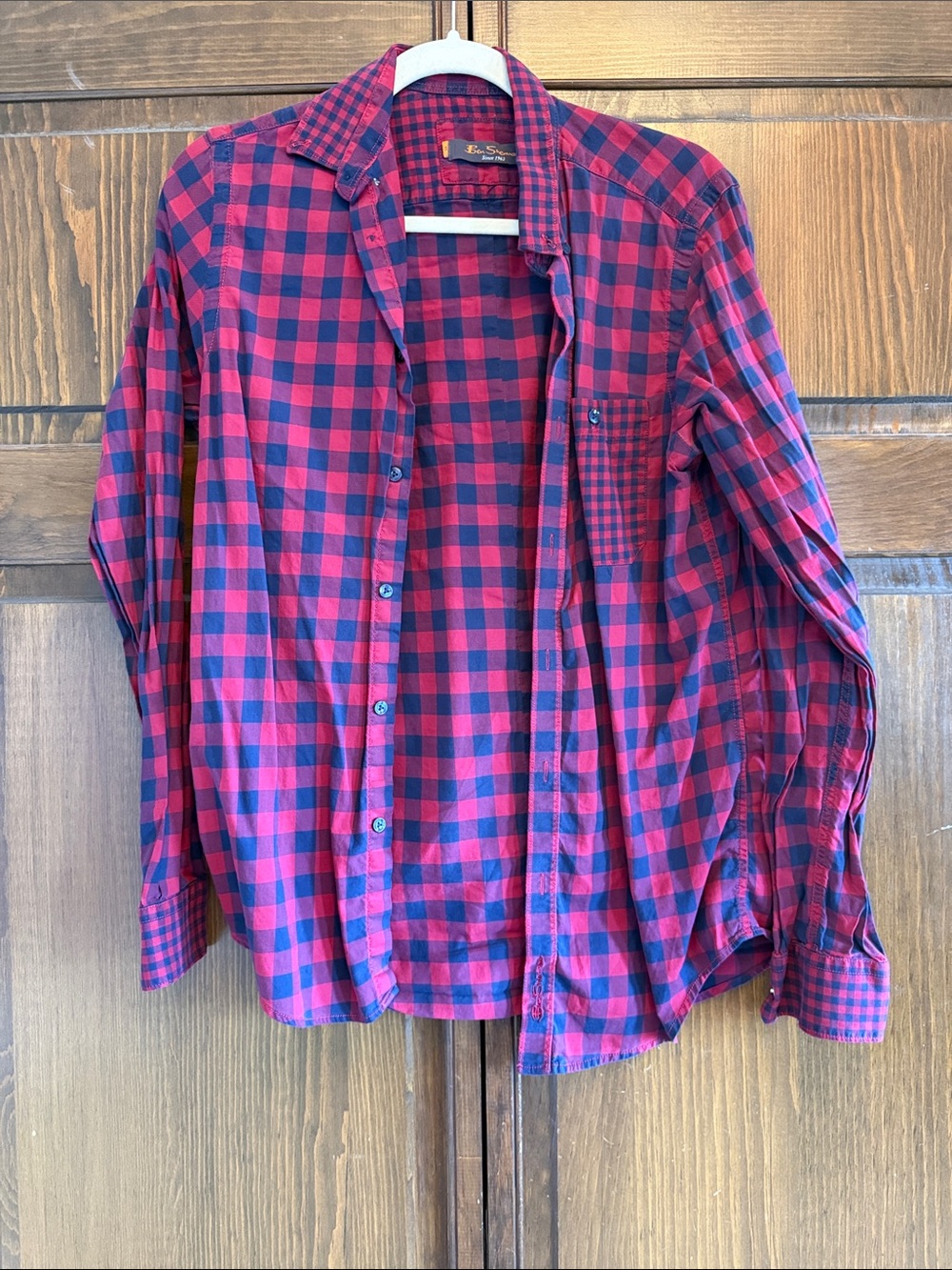 Ben Sherman Red and Blue Check Button-Down Shirt